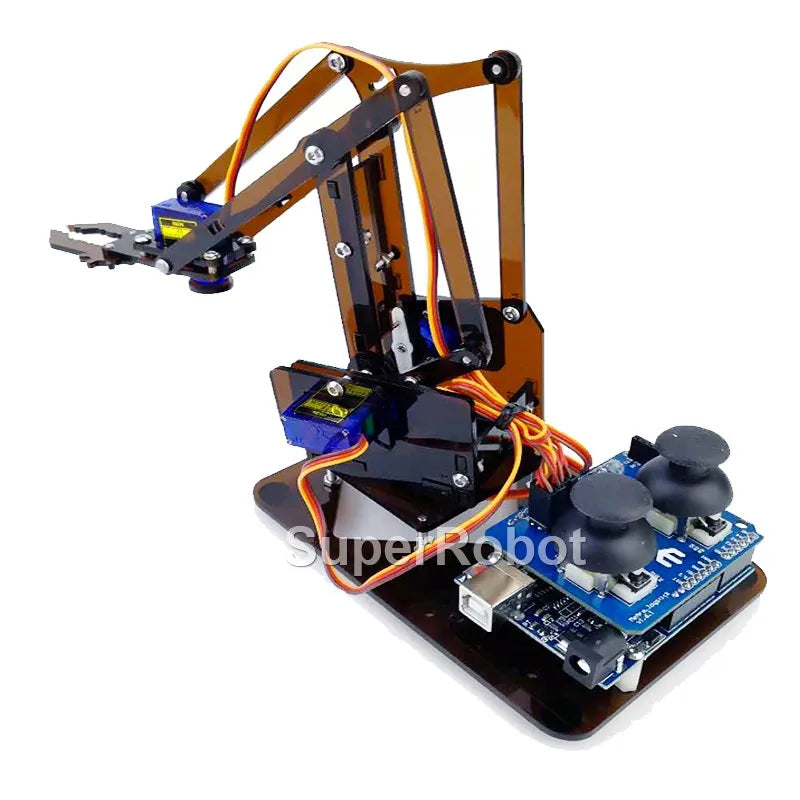SG90 4 DOF Unassembled Acrylic Mechanical Robot Manipulator Claw for Arduino, UNO Programmable DIY Robot Arm Starter Kit