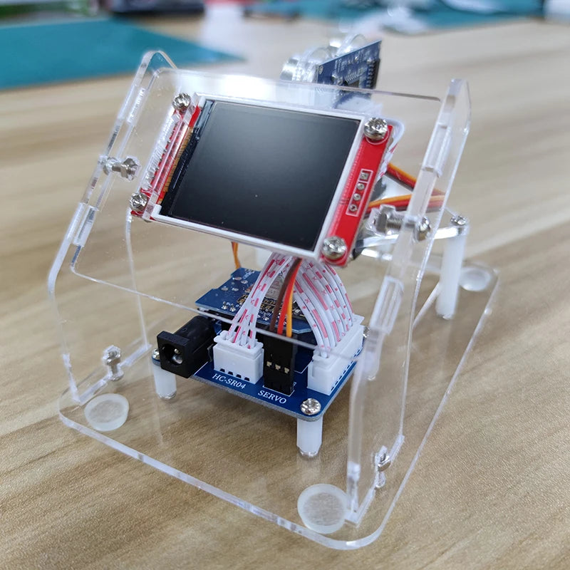 Acrylic Mini Radar Robot with TFT Screen, Ultrasonic Radar for Arduino, ESP8266 Programmable DIY Kit