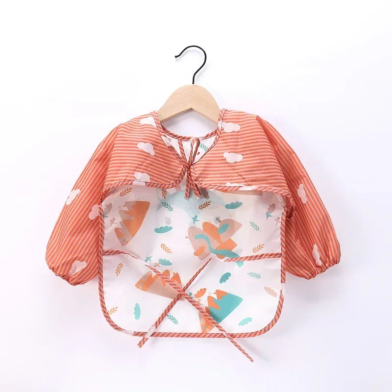 Baby Boys & Girls Burp Cloth Bandana Bibs – Long Sleeve Scarf, Waterproof Toddler Art Smock, Feeding Bib Apron with Pocket for 1-3 Year Olds - Kidzy Market