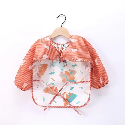 Baby Boys & Girls Burp Cloth Bandana Bibs – Long Sleeve Scarf, Waterproof Toddler Art Smock, Feeding Bib Apron with Pocket for 1-3 Year Olds - Kidzy Market