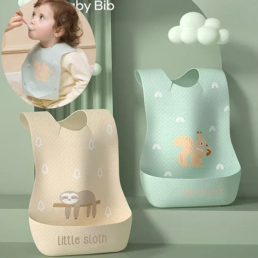 Infant Waterproof Print Bib – Super Soft Saliva Pocket, Children’s Complementary Food Rice Bibs, Burp Cloths, Baby Essentials - Kidzy Market