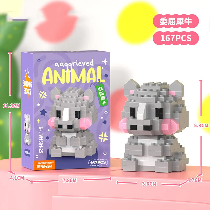 Adults Animals Micro Particle Building Blocks – Dog and Cat Mini Bricks Toy for Kids Ages 6 to 12