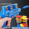 Children’s Flying Saucer Gun Toy – Foam Ejection with 25 Flying Discs, Outdoor Battle Game with Mini Soft Bullets