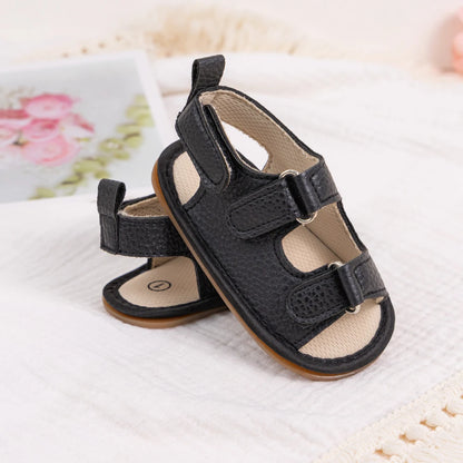 New Baby Sandals – Baby Boy & Girl PU Soft Bottom Sole, Anti-Slip Infant First Walker Crib Shoes, Newborn Moccasins