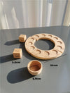 Wooden Beech Rainbow Calendar & Peg Dolls – Stacking Blocks and Wizard Figurines Toy for Kids