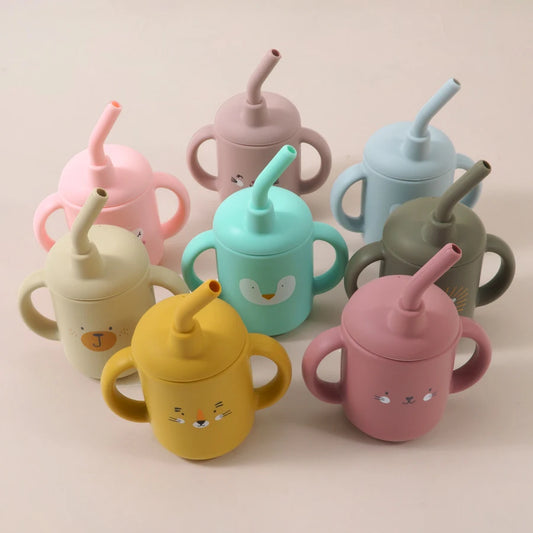 Newborn Feeding Portable Drinkware, Baby Food Storage Snack Cup, Infant Sippy Cup, Silicone Feed Water Bottle, Baby Accessories