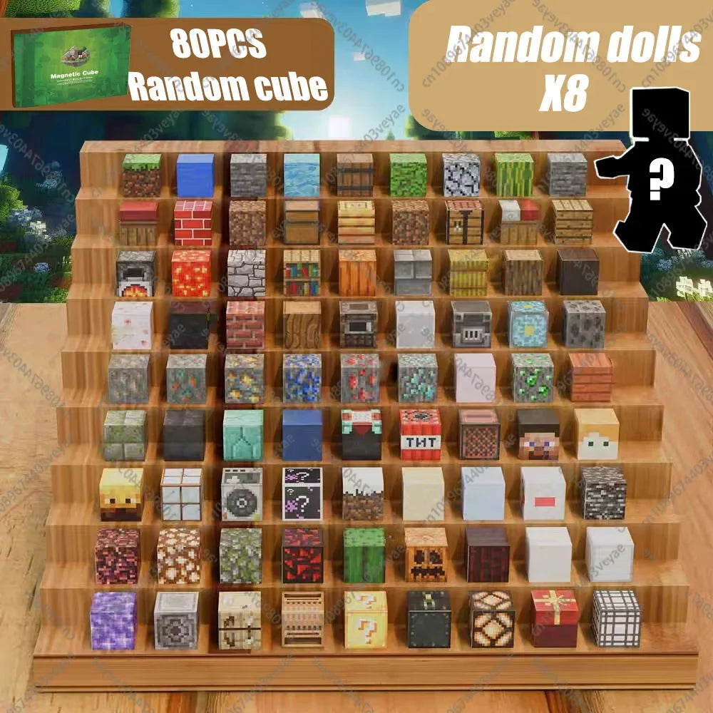 Magnetic Building Blocks Mine World Set – Magnet Cube DIY Model, STEM Sensory Toy for Kids 3+, Gift for Boys and Girls