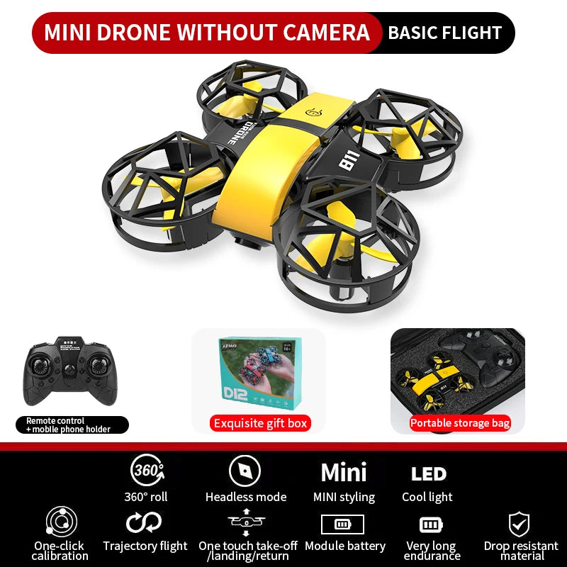Dowellin D12 Mini RC Drone – Remote Control Quadcopter with HD Dual Camera and Fixed Height