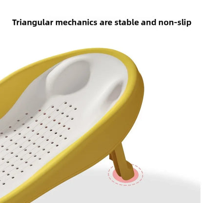 Foldable Baby Bath Seat Non-Slip PP Shower Net Support Ergonomic Backrest