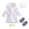 Baby Photography Props Baby Hooded Robe with Belt Bathrobes Bath Towel Cucumber Slipper Set Creative Photo Outfit for 0-3 Months