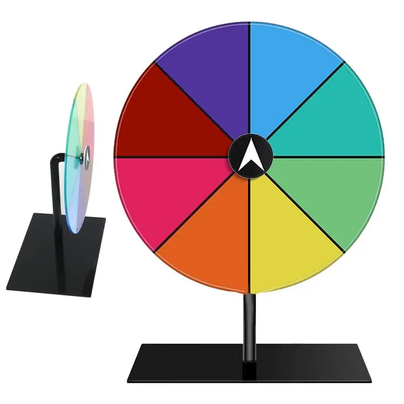 Prize Wheel Dry Erase Spinner - Heavy Duty Editable Spin Wheel, Color Roulette Wheel for Prizes, Tabletop Game