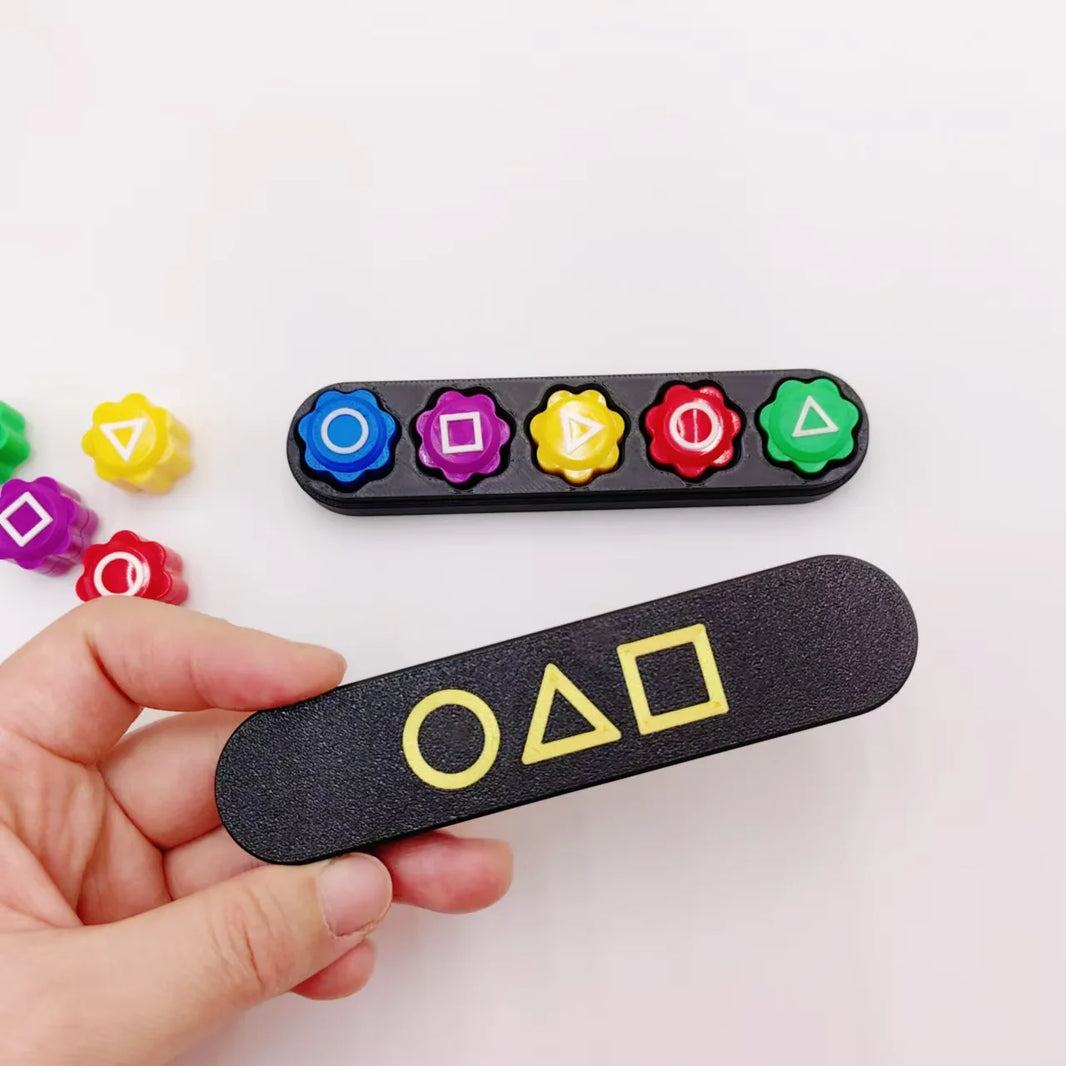 Korean Folk Game Set – Dice Party Game Props, Square, Circle, Triangle, Gonggi Jack Set for Kids, Family Stone Catching Toy