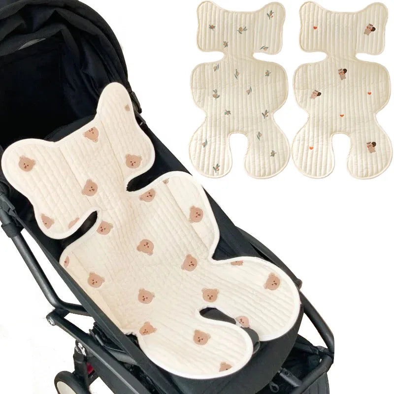 Baby Stroller Liner Breathable Soft Cotton Newborn Car Seat Cushion Seat Pad Infant Pushchair Mattress Mat Kid Pram Accessory