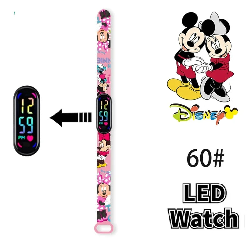 Disney Princess Frozen Elsa Kids Digital Watch Cartoon LED Touch Waterproof Electronic Birthday Gift Toy