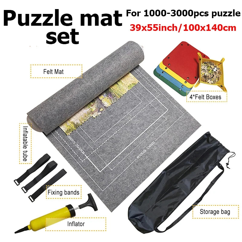 Puzzle Storage Blanket, Children Puzzle Toy, Multiple Specifications with Bag, Portable Parent-Child Early Education Gift, TMZ