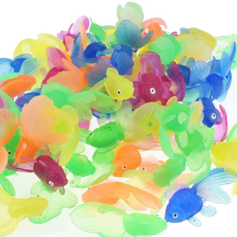 10Pcs Soft Rubber Goldfish Bath Toys – Mini Floating Fish for Toddlers