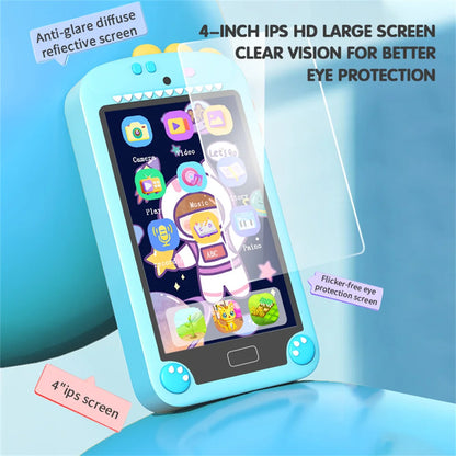 4-Inch Kids Smart Phone Toy with 48MP Dual Lens, Cartoon Design, MP3 Player, Early Educational Mobile for Children