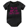 I'm Cute Mom's Hot Dad's Lucky Newborn Bodysuit Baby Girl Boy Clothes Short Sleeve Casual Jumpsuit Playsuit Rompers Outfits