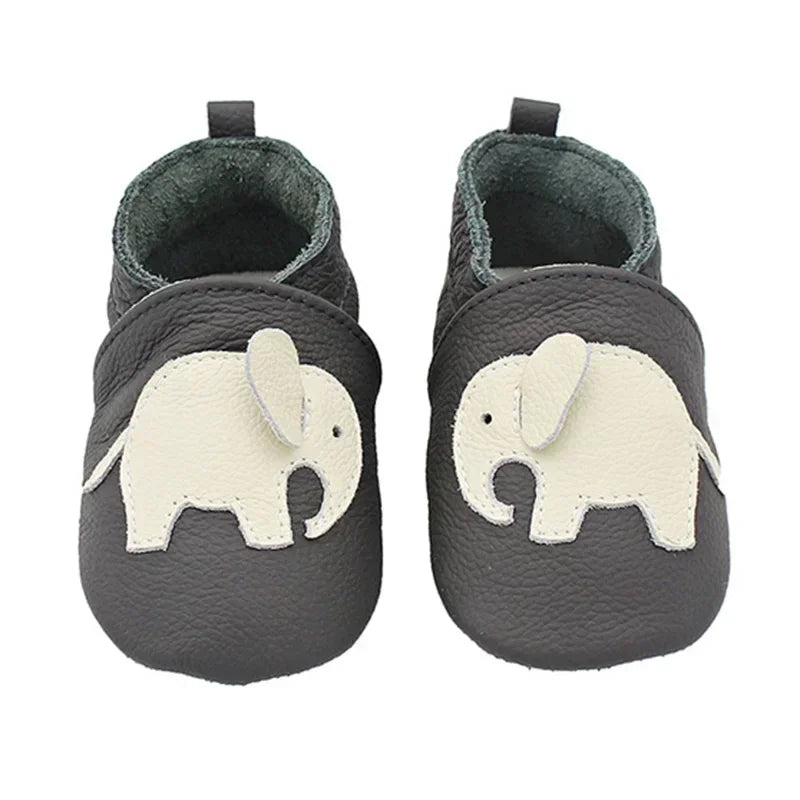 Toddler Baby Shoes – Newborn Infant Boys & Girls Soft Genuine Cowhide Moccasins, First Walkers, Skid-Proof (0-24M)