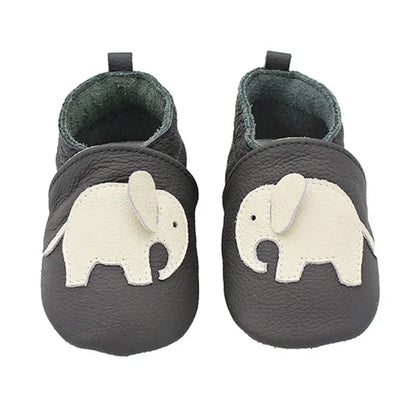 Toddler Baby Shoes – Newborn Infant Boys & Girls Soft Genuine Cowhide Moccasins, First Walkers, Skid-Proof (0-24M)