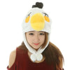 Plush Animal Hat with Moving Ears — 60 cm (23.6 in) Hand-Activated Earflap Beanie & Neck Warmer