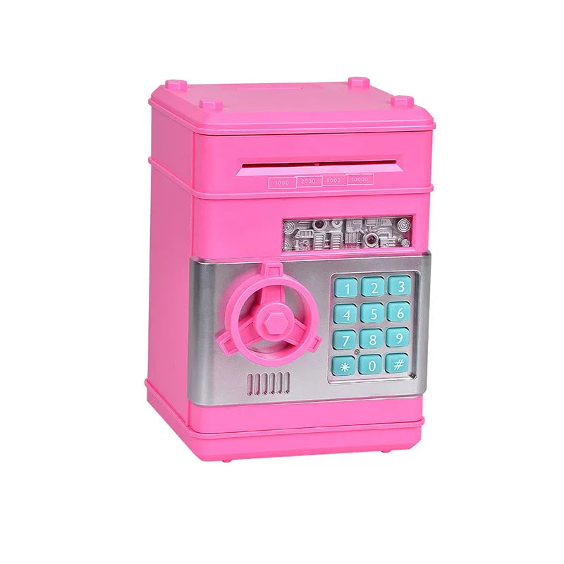 Children’s Cartoon Password ATM Bank – Safe Music Automatic Roll Money Deposit Toy for Kids