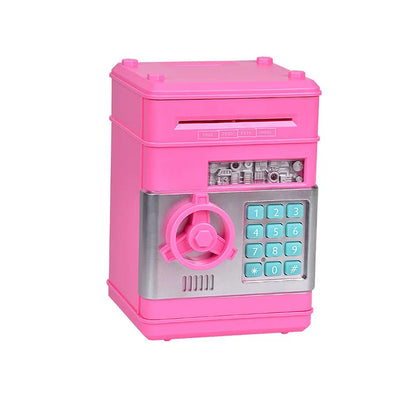Children’s Cartoon Password ATM Bank – Safe Music Automatic Roll Money Deposit Toy for Kids