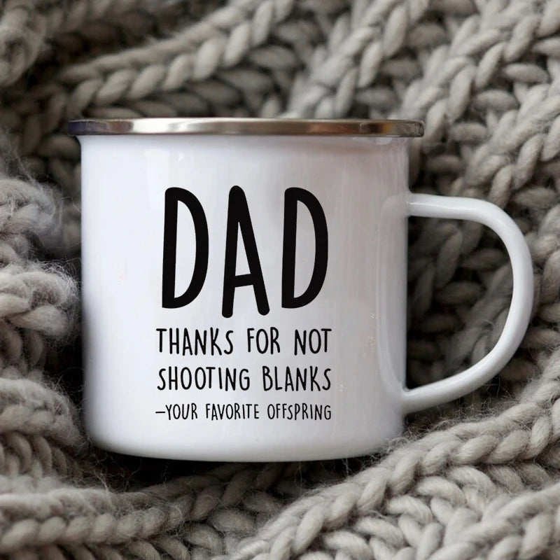 Dad Nutritional Facts Enamel Coffee Mug – Best Dad Ever Gift from Kids – Father's Day Gift for Papa, Daddy, Stepdad