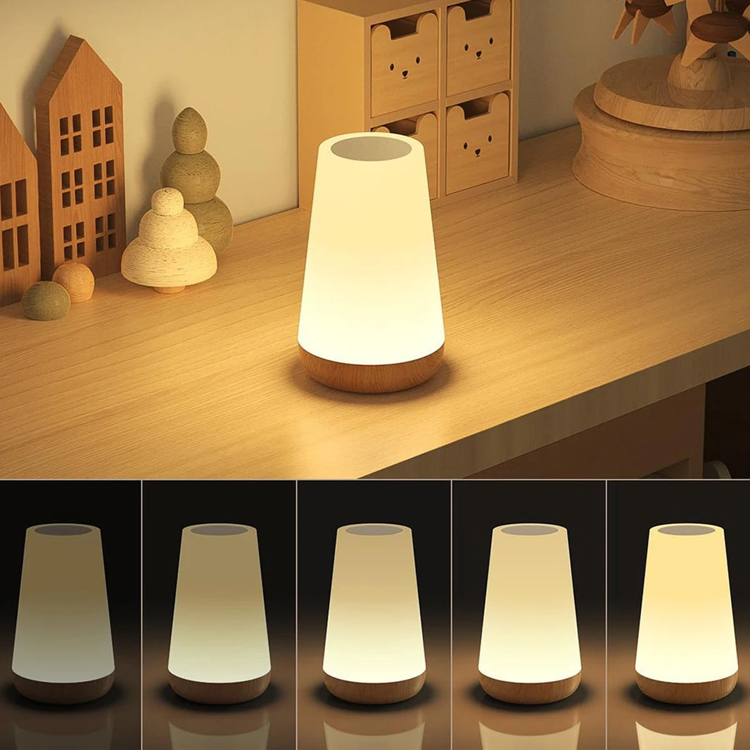 LED 13-Color Changing Night Light Remote Control Touch USB Rechargeable RGB Dimmable Portable Table Bedside Lamp