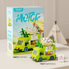 Cute Pet Rocking RV Car Building Block Kit for Kids, Travel RV Car Model Toy, Christmas Gift
