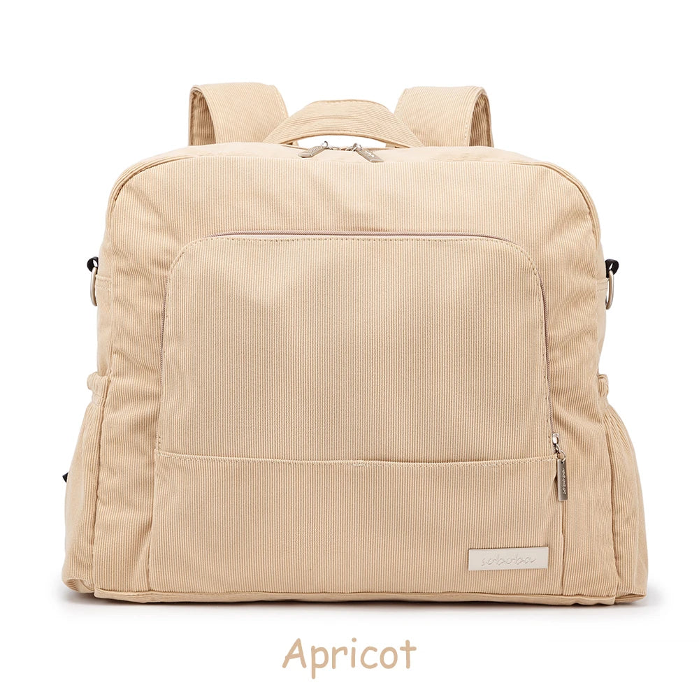 Soboba Corduroy Diaper Backpack – Large Capacity & Multi-Functional for Moms - Kidzy Market
