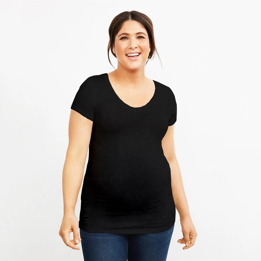 Loading Women Maternity T-Shirt | Short Sleeve Pregnancy Funny Tops | Maternity Clothes | Hot Sale Drop Ship