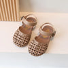 Children’s Toes-Capped Sandals – 2024 New Knitted Hollow Princess Shoes for Girls, Anti-Kick Soft Sole Casual Walking Sandals