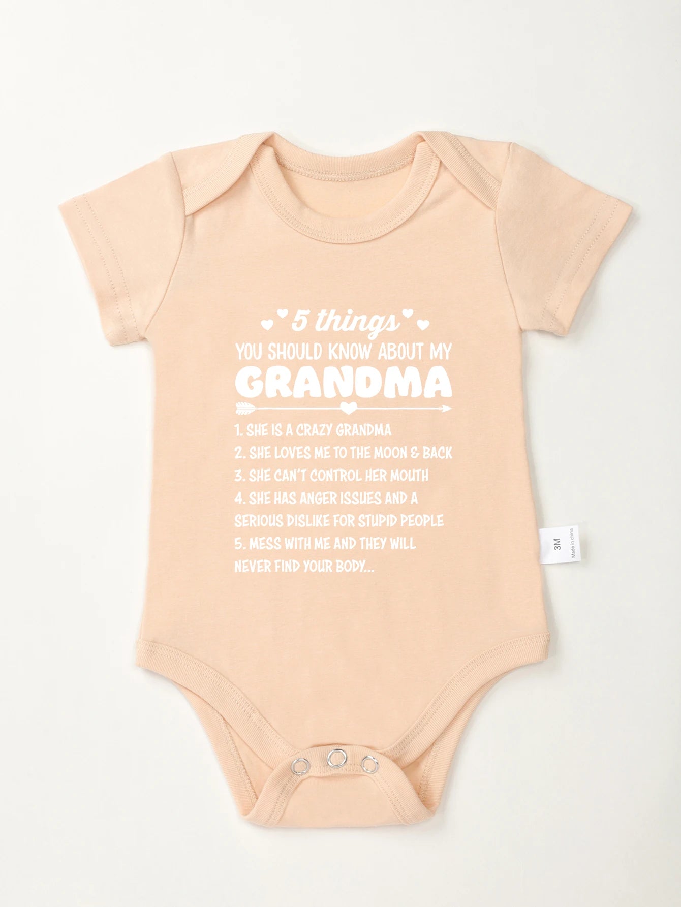 5 Things You Should Know About My Grandma Print Baby Bodysuit – Trendy Newborn One-Piece, Boy Girl Romper, Infant Jumpsuit, Toddler Clothes