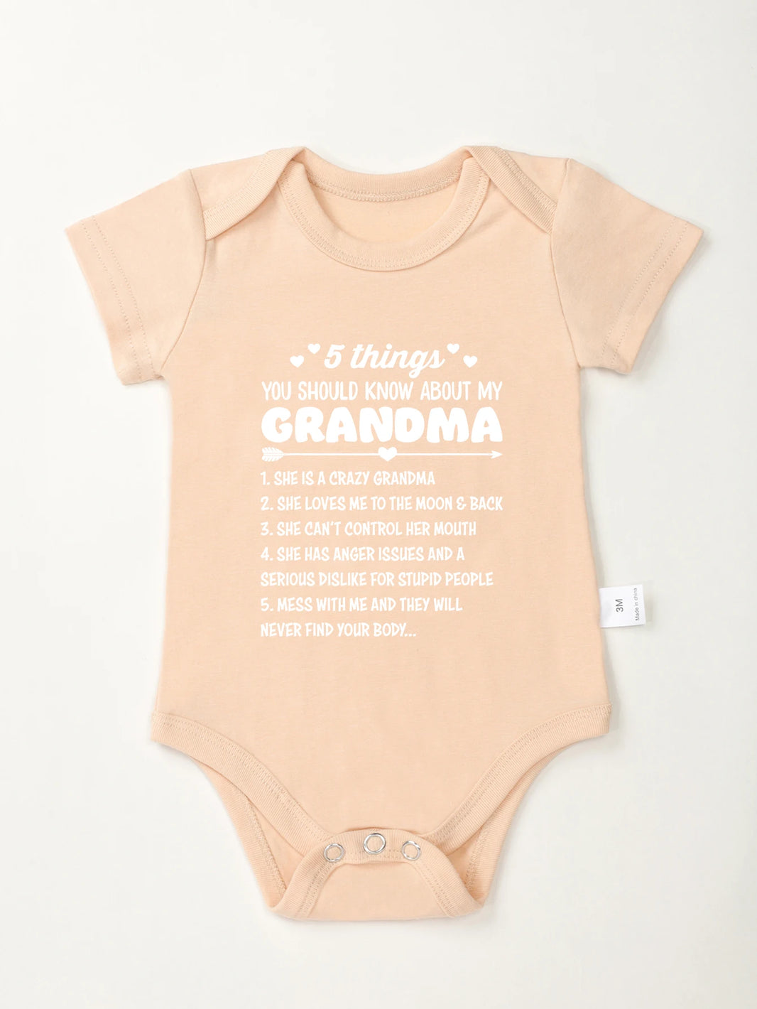 5 Things You Should Know About My Grandma Print Baby Bodysuit – Trendy Newborn One-Piece, Boy Girl Romper, Infant Jumpsuit, Toddler Clothes