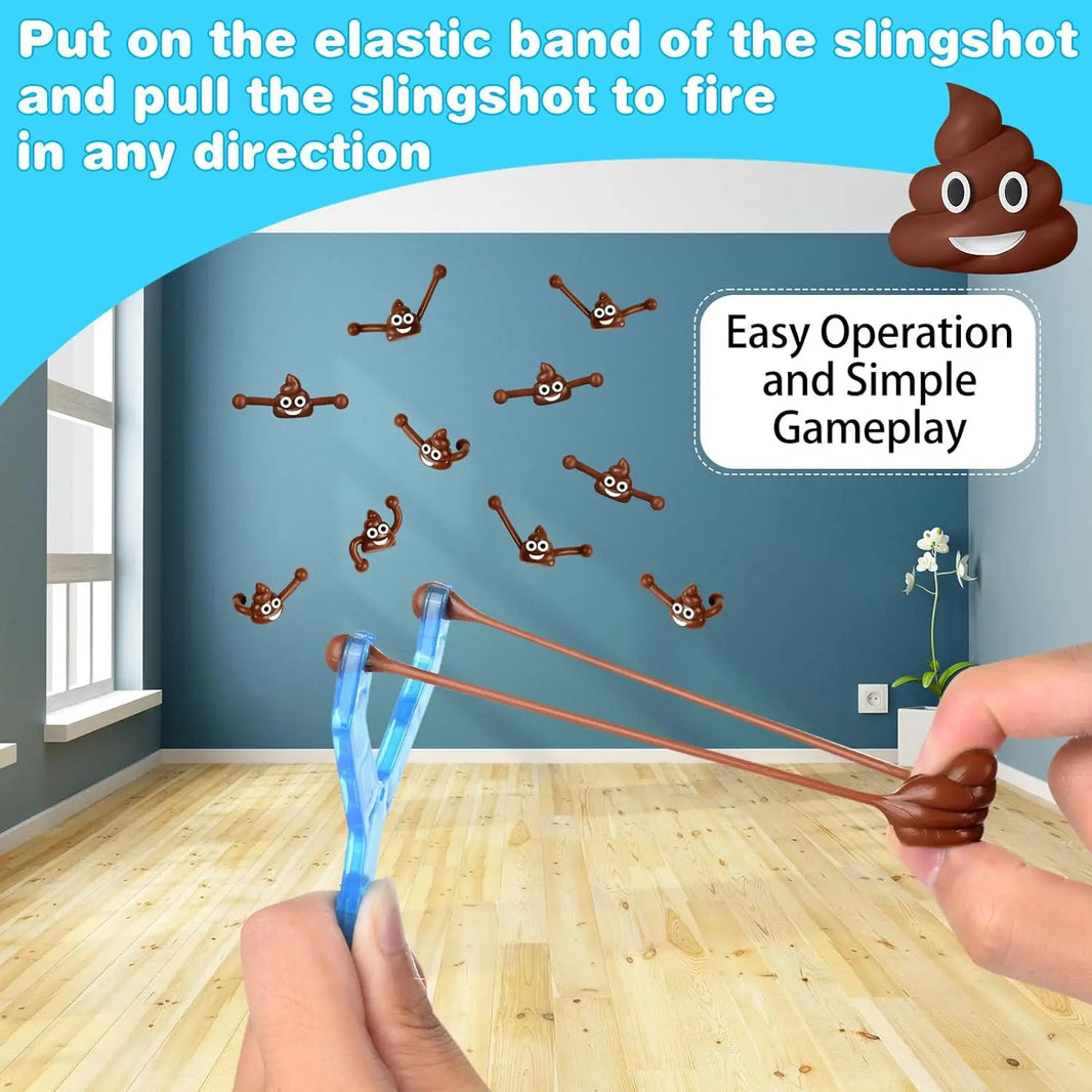 6/12/24/36-Pack Sticky Shooting Fake Poop Slingshot Toys – Colorful Party Favors & Piñata Fillers