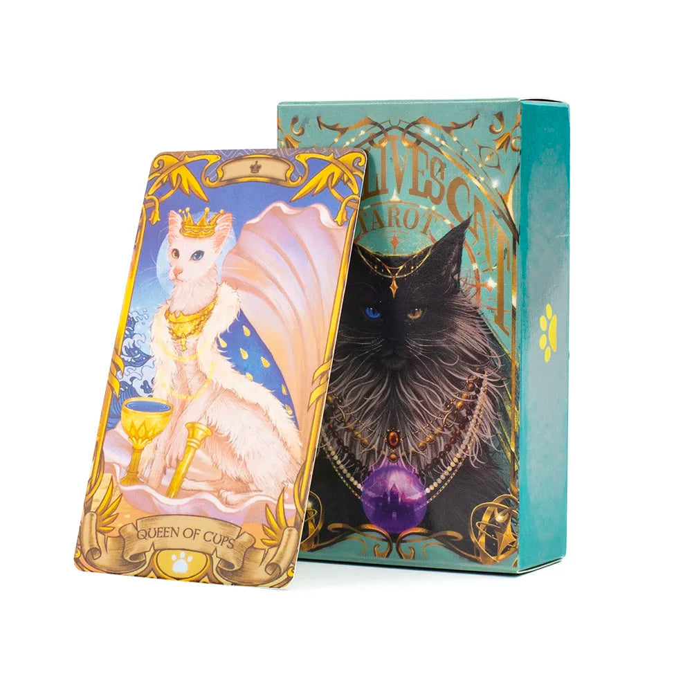 78 Card Deck Kitten Tarot - Oracle Card Fate Divination - Leisure Entertainment - Family Gatherings Tarot Card Game