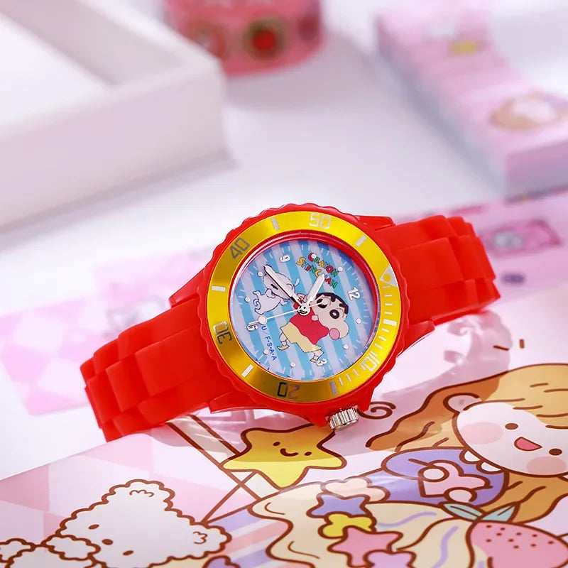 Crayon Shin-Chan Children’s Cartoon Silicone Quartz Watch Women’s Student Watch Birthday Gift