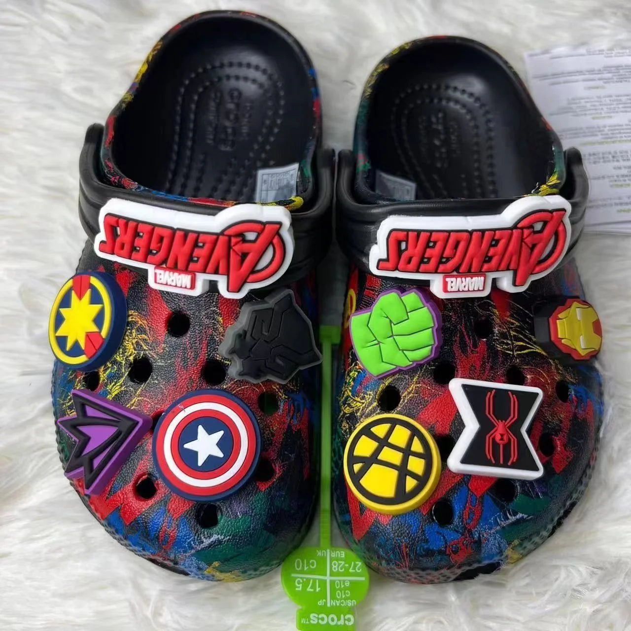 MINISO Avengers Spider-Man Cartoon Anime Hole Shoes – Children’s Anti-Slip, Anti-Odor Beach Sandals for Boys & Girls, Birthday Gift