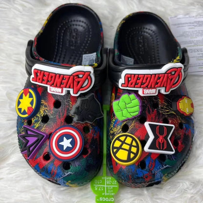 MINISO Avengers Spider-Man Cartoon Anime Hole Shoes – Children’s Anti-Slip, Anti-Odor Beach Sandals for Boys & Girls, Birthday Gift