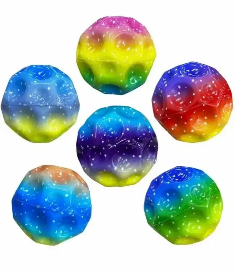 Glowing High Bouncing Ball with LED Light – Space Ball Fidget Toy for Kids, Outdoor Stress Relief Hole Ball