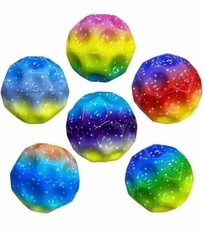 Glowing High Bouncing Ball with LED Light – Space Ball Fidget Toy for Kids, Outdoor Stress Relief Hole Ball