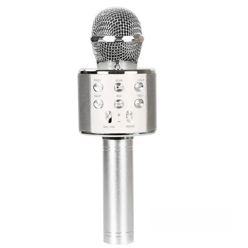 Wireless Bluetooth Karaoke Microphone Speaker 5-in-1 Handheld Rechargeable Mic for Home Party Singing and Meetings