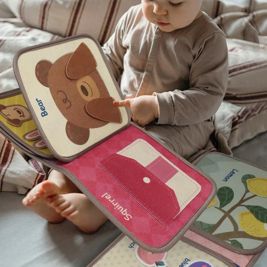 Montessori Busy Book – Animal Cognitive Fabric Puzzle and Sensory Toy for Early Education