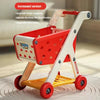 Kids Pretend Play Shopping Cart Toy with Play Food & Music — Supermarket Trolley, Ages 3+