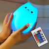Colorful LED Night Light Cute Cat Silicone Soft Breathing Cartoon Nursery Lamp for Kids Gift