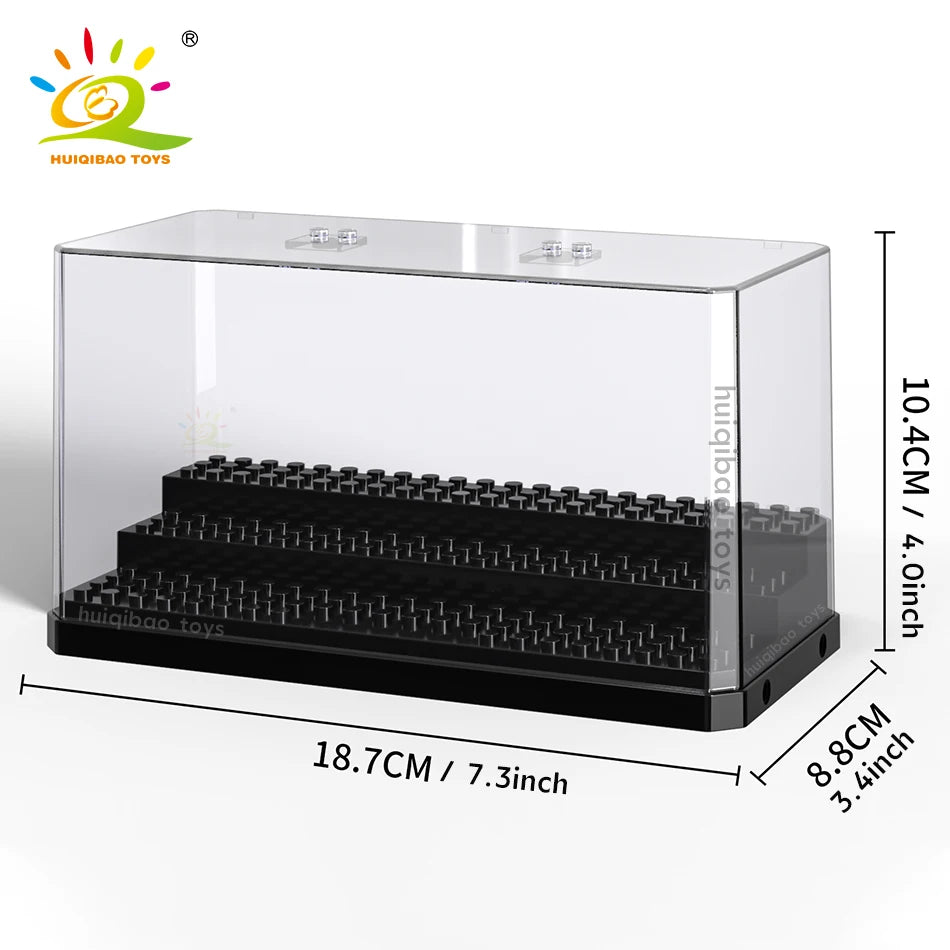 HUIQIBAO Dustproof Display Case – Model Collection Showcase for Building Blocks and Bricks Toy