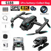 S188 GPS Drone 8K HD Dual Camera 5G WiFi Obstacle Avoidance Brushless Foldable Quadcopter RC 2KM Range Toy