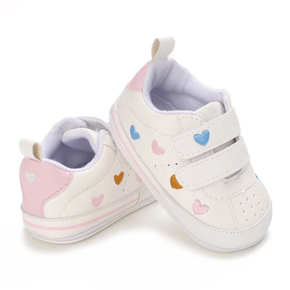 Meckior New Baby Boy Girl Shoes PU Leather Sneakers Rubber Bottom Non-Slip Lightweight First Walker Crib Shoes 0-18 Months