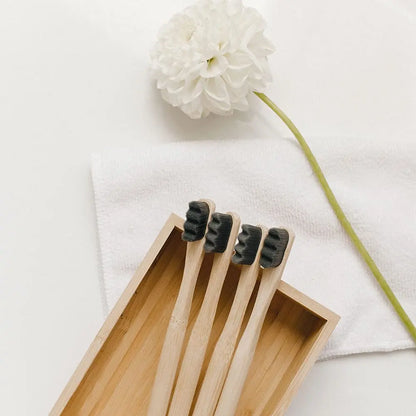 New Bamboo Toothbrush for Kids Children, Biodegradable Extra Soft Bristles, 20000 Soft Natural Bristle Toothbrush